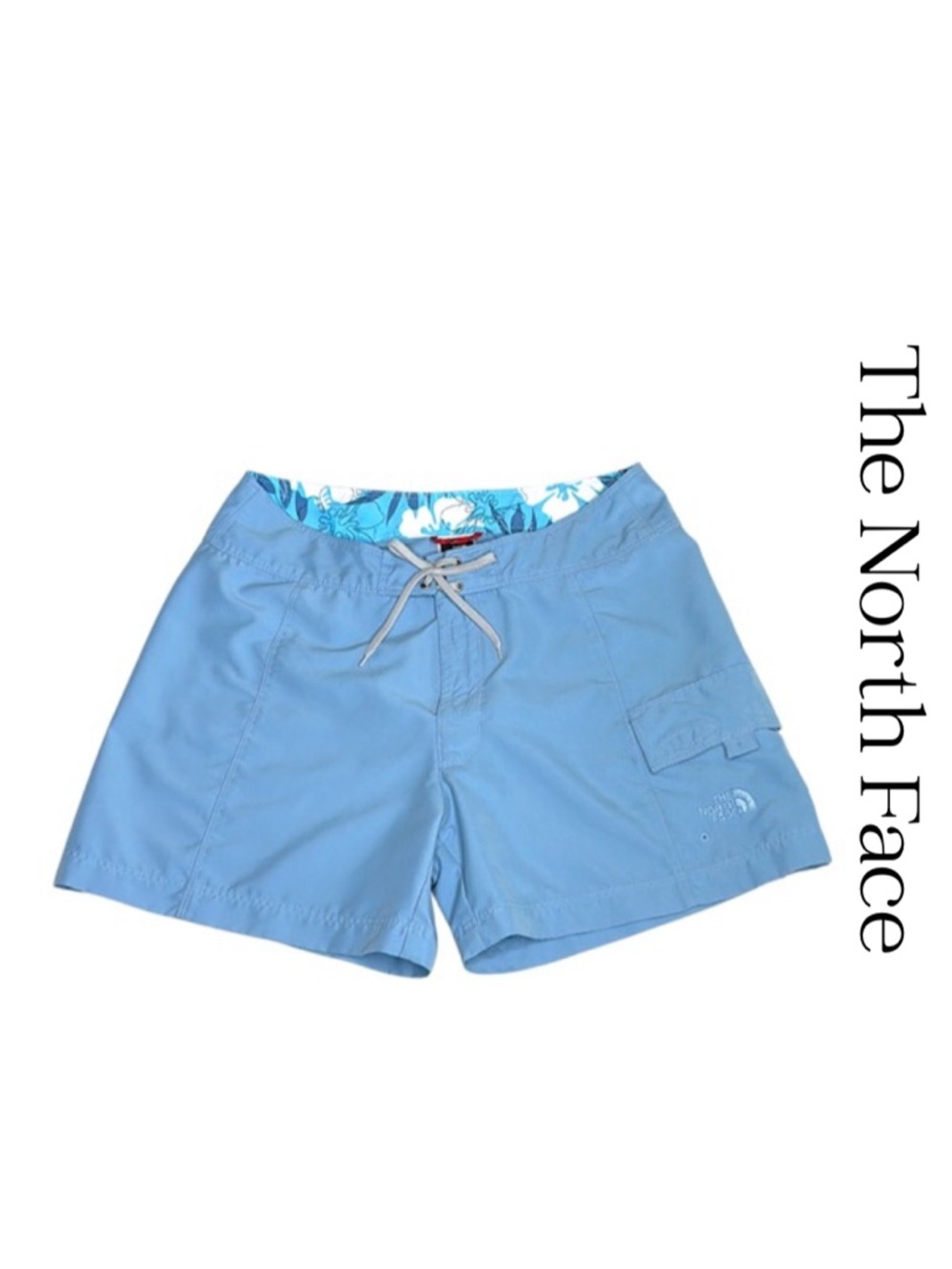 The North Face Blue Board Shorts Womens sz 4 Quick Dry Swim Beach Surf GUC